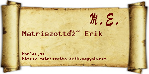 Matriszottó Erik névjegykártya